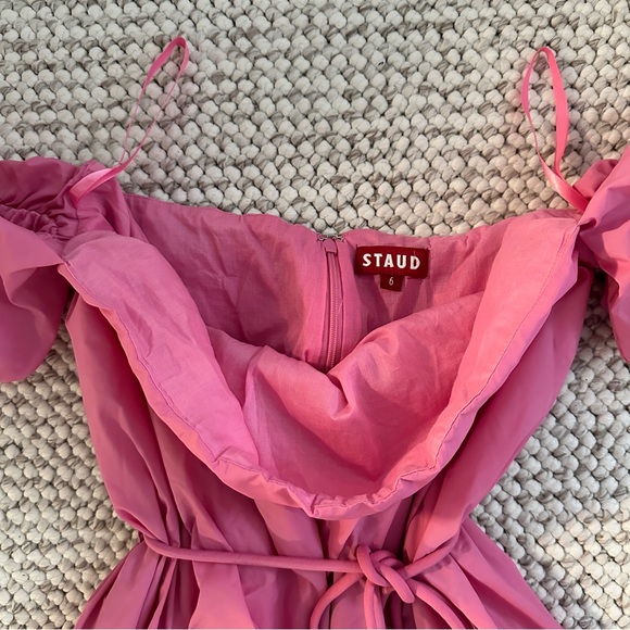 STAUD Ash Off the Shoulder Pink Mini Dress - Picture 5 of 6